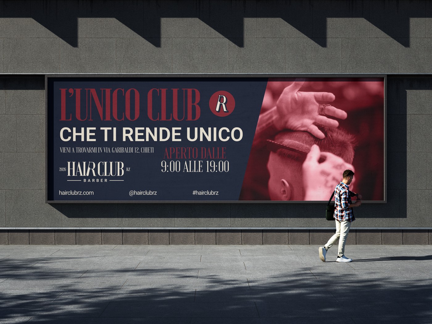 Il manifesto Hair Club «L’unico club che ti rende unico», in strada